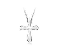 Tuscany Silver Collana regolabile in argento sterling 925 con ciondolo a croce su catena grumetta da 41-46 cm