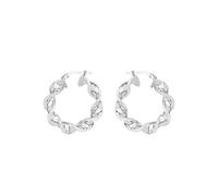 Tuscany Silver Donna Argento sterling Creoli Stardust intrecciati 30mm