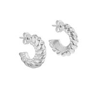 Tuscany Silver Mezzi Cerchi da Donna in Argento Sterling, 1 mm con design intrecciato e zirconi
