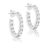 Tuscany Silver Orecchini a cerchio con zirconi in argento sterling per donna