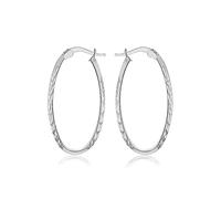 Tuscany Silver Orecchini a cerchio da donna in argento sterling con forma ovale decorata