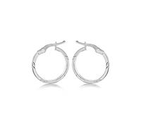 Tuscany Silver Orecchini a cerchio da donna in argento sterling con motivo inciso da 17.5 mm