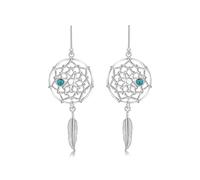 Tuscany Silver Orecchini a goccia con sogno da catturare in turchese placcati rodio in argento sterling per donna