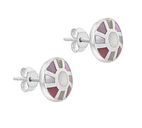 Tuscany Silver Orecchini a lobo con madreperla rosa e bianca in argento sterling per donna