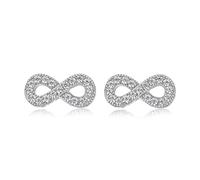Tuscany Silver Orecchini a lobo infinito con zirconi in argento sterling per donna