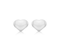 Tuscany Silver Orecchini a perno cuore bombato da donna in argento sterling