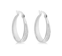 Tuscany Silver Orecchini creoli crescenti da 21 mm in argento sterling placcato rodio effetto stardust