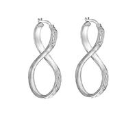 Tuscany Silver Orecchini creoli da donna in argento sterling placcato rodio con motivo "figure of eight" taglio diamante