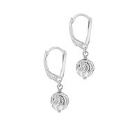 Tuscany Silver Orecchini pendenti con sfera decorata brillante da donna in argento sterling
