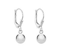 Tuscany Silver Orecchini pendenti con sfera tonda da 10 mm e chiusura a leva da donna in argento sterling