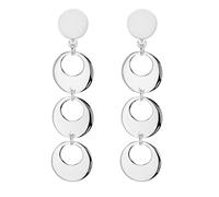 Tuscany Silver Orecchini pendenti disco traforato 11 x 25 mm in argento sterling per donna