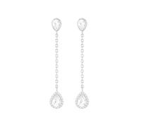 Tuscany Silver Orecchini pendenti donna in argento sterling rodiato con gocce di CZ bianchi