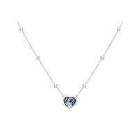 Tuscany Silver Set di gioielli da donna in argento sterling placcato al rodio, con ciondolo a forma di cuore regolabile e sfera da 10 mm x 9 mm, Misura unica, Argento sterling, Non pietra preziosa