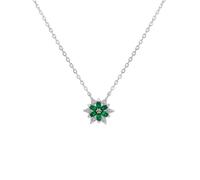 Tuscany Silver Set di gioielli da donna in argento sterling placcato al rodio, con fiore in zirconia cubica bianca e pietre, One Size, Argento sterling, Non pietra preziosa