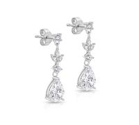 Tuscany Silver Set di gioielli da donna in argento sterling placcato al rodio con vetro colorato marquise e lacrima con zirconia cubica, Misura unica, Argento sterling, Non pietra preziosa