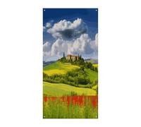 Tuscany Spring - Coperture per porta d'ingresso, striscione di benvenuto, grande sfondo divertente, decorazioni per appendere interni ed esterni e buoni regali di primavera per gli amici