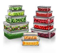 TUSEASY Contenitori Ermetici per Alimenti, Set Contenitori Plastica con Coperchio, Organizer Cucina, Senza BPA Meal Prep Tupperware Trasparenti Contenitore Cibo per Frigorifero Microonde, Set da 12