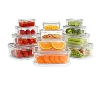 TUSEASY Contenitori Ermetici per Alimenti, Set Contenitori Plastica con Coperchio, Senza BPA Tupperware Trasparenti Contenitore Cibo per Frigorifero Microonde, Set da 12