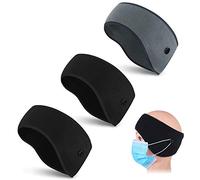 Tusenpy 3 Pezzi Fascia Capelli Sport Invernale con Bottoni,Uomo Donna Caldo Orecchie Fascia Prova di Vento Paraorecchie per Sci Correre Motociclo (Nero + Nero + Grigio)