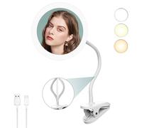TUSHENGTU Specchio cosmetico da trucco a collo di cigno da 16,5 cm, con luce, 2000 mAh, specchio da viaggio illuminato tramite USB, colore: bianco