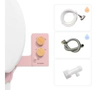 TUSHY 3.0 - Sedile WC universale per vasca idromassaggio, da fredda a calda, facile da installare, richiede collegamento al lavandino per il controllo della temperatura, acqua fresca autopulente (rosa