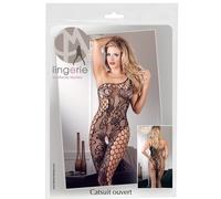 TUTA A RETE APERTA NERA FLOREALE MONOSPALLA BY MANDY-MYSTERY TG.S/L