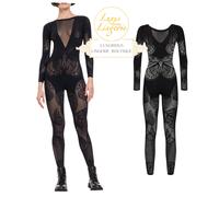 Tuta A Rete Butterfly Di Wolford L Nera Lunga Trasparente
