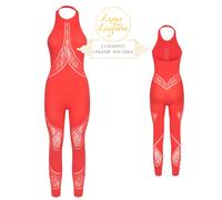 Tuta A Rete Con Logo Sportivo Di Wolford L Grande Hibiscus Pink Catsuit
