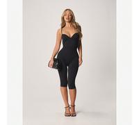 Tuta aderente da donna con scollo a cuore e spalline sottili, lunghezza capri, per occasioni serali e feste, senza maniche, monopezzi L,M,S,XL,XS,XXL,XXS,XXXL,XXXXLColore unicoTessuto in maglia