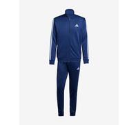 Tuta adidas Sportswear Basic French Terry 3 Strisce blu scuro bianco - M