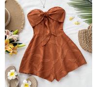 Tuta allentata da donna con stampa al silhouette ad acquerello, scollo a fascia e nodo sulla schiena, adatta per vacanze, carnevale, crociere, feste, appuntamenti, San Valentino, utilizzabile come abb