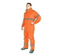 Tuta antipioggia catarifrangente, impermeabile, giacca e pantaloni, set da uomo alta visibilità, colore: blu navy
