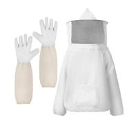 Tuta Apicoltore 1 set tuta protettiva for apicoltore tessuto ispessito giacca ventilata cappuccio con cerniera guanti a maniche lunghe attrezzatura for l'esterno