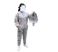 Tuta Apicoltore, Tuta anti-ape integrata in rete di cotone 3D Air, gilet for coltura, set completo anti-puntura e traspirante Forniture per apicoltura(White,XL)
