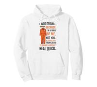Tuta Arancione con Scritta I Avoid Trouble Because I'm Afraid of Me Felpa con Cappuccio