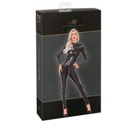 Tuta Attillata Con Aspetto Di Pelle Di Serpente Lucida E Scollo A V