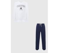 Tuta Bambini Champion Felpa Girocollo Pantalone 307537 WW001 Bianco