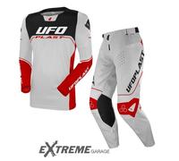 Tuta Bambino UFO ARES 2025 Completo Maglia Pantalone Bianca Rossa Motocross Mini