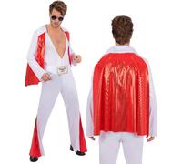 Tuta Bianca Elvis Uomo Anni '50 Rock & Roll Costume Da Celebrità