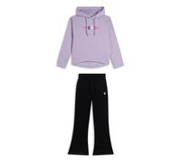 Tuta bicolore Bambina in french terry con logo multicolore