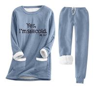 Tuta Casual Donna in Velluto Autunno Inverno con Felpa con Stampa a Lettere e Tasche Pantaloni Comodi Completo Due Pezzi per Casa e Tempo Libero Morbido Accogliente