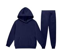 Tuta Completa Bambine Ragazze Invernale in Cotone Misto 2-14 Anni 2 Pezzi Completo con Felpa con Cappuccio e Pantaloni Tute da Ginnastica Bambini Ragazzi Caldo Elegante per Sportivo,Navy,160