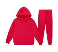 Tuta Completa Bambine Ragazze Invernale in Cotone Misto 2-14 Anni 2 Pezzi Completo con Felpa con Cappuccio e Pantaloni Tute da Ginnastica Bambini Ragazzi Caldo Elegante per Sportivo,Rosso,110