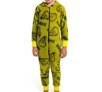 Tuta con Cappuccio The Grinch per Bambini e Bambine - Tuta Pigiama per Bambini a Maniche Lunghe Verde (DE/NL/SE/PL, numerico, 122, 128, Regolare, Verde)