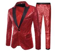 Tuta con glitter da uomo con paillettes smoking 2 pezzi oro abiti per feste ballo di fine anno slim fit giacca pantaloni gilet set paillettes tuta business stile britannico blazer cappotto pantaloni