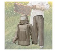 Tuta da apicoltore con cappuccio ventilato e cerniera, corpo intero, for campeggio, giardinaggio, pesca(Khaki,175-185)