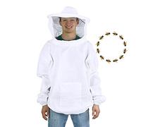 Tuta da apicoltore con velo protettivo per apicoltori, tuta leggera da apicoltore, per uomo e donna, per principianti e apicoltori, unisex bianco Taglia unica