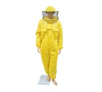Tuta da Apicoltore, Tuta da ape Tessuto di cotone ad aria 3D grado professionale Abbigliamento protettivo for coltura for tutto il corpo Attrezzatura for coltore(Round Hat Yellow,A)