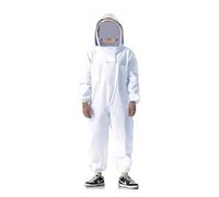 Tuta da apicoltore, Tuta da coltore in cotone for uomo donna protettiva a prova di puntura 'ario con cappuccio ventilato velo da scherma,Non farti mai pungere(White,220)