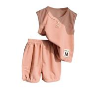 Tuta da Bambina a Maniche Corte,Moda Due Pezzi Ragazze Completo Set Estate per Il Tempo Libero Design Regalo Festivo Abbigliamento Casual Estivo 6 Mesi-5 Anni